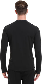 Men's Fleece Lined Thermal Shirts Midweight Crew/Mock Neck Base Layer Long Sleeve Top Cold Weather Workout