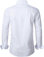 Stretch men Slim Fit Dress Shirts Formal Long Sleeve Button Down Shirts