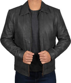 Brown Leather Jacket Men - Black Real Lambskin Men Leather Jacket