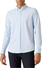 men Commuter Shirt, Performance Dress Shirts for Men, Machine Washable, Wrinkle Resistant, Slim Fit Button Down Shirt
