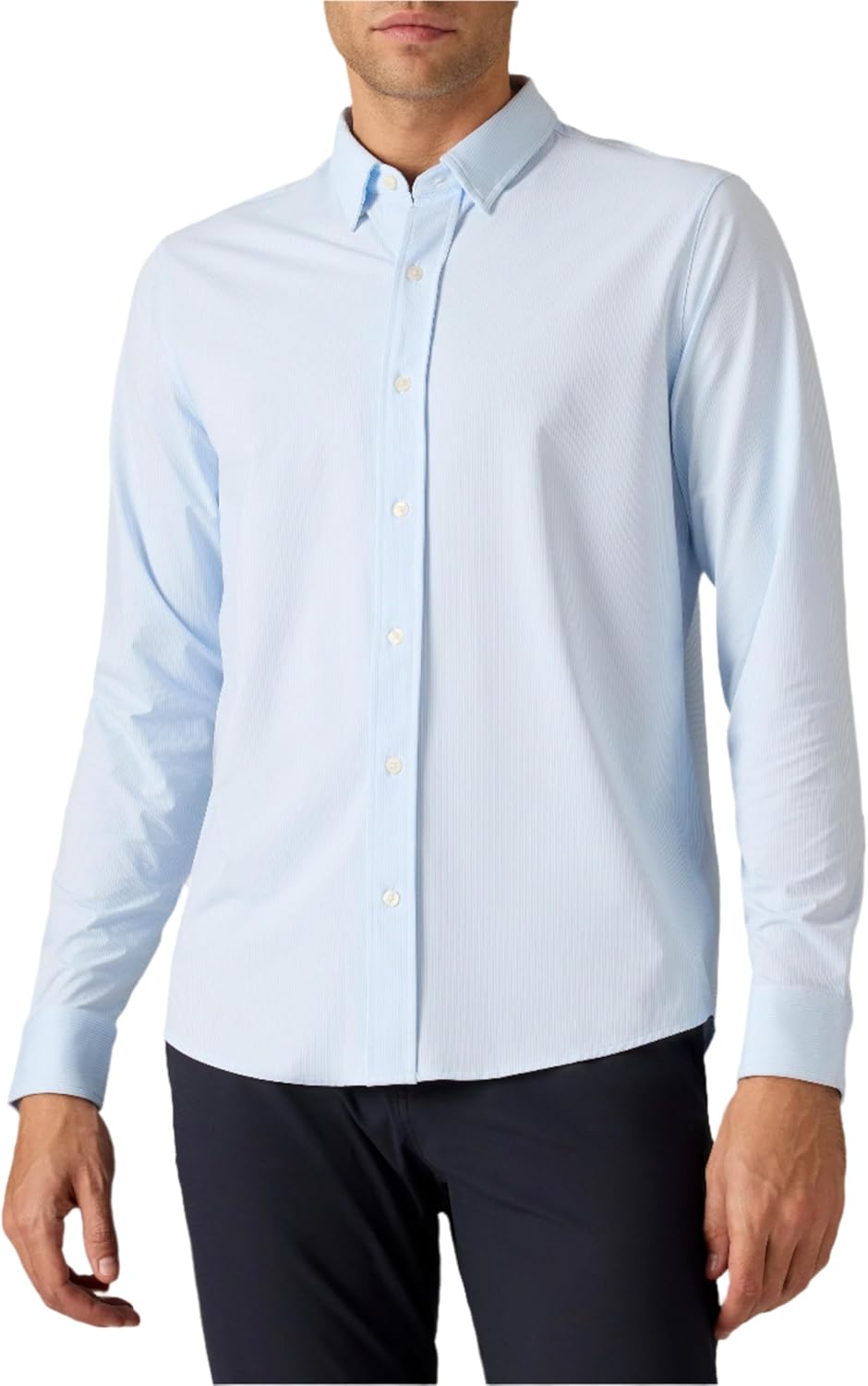 men Commuter Shirt, Performance Dress Shirts for Men, Machine Washable, Wrinkle Resistant, Slim Fit Button Down Shirt