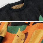 Graphic Sweaters Color Blocking Cat Sweater Vintage Oversized Crewneck Knit Pullover Christmas Tops
