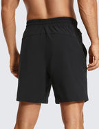 men Linerless Workout Shorts - 7'' Quick Dry for Running Sports Athletic Gym with Pockets