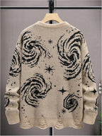 Men's  Sweater Graphic Pattern Goth Punk Sweater Ripped Crewneck Long Sleeve Pullover Sweater