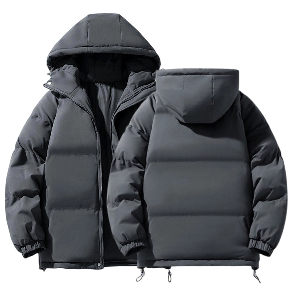 Gray Winter Jackets for Men Thicken Insulated Puffer Jacket Men Big and Tall Lightweight Down Jackets & Coats Travel Ski Hooded Coat, Dark Gray 3XL