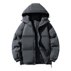Gray Winter Jackets for Men Thicken Insulated Puffer Jacket Men Big and Tall Lightweight Down Jackets & Coats Travel Ski Hooded Coat, Dark Gray 3XL